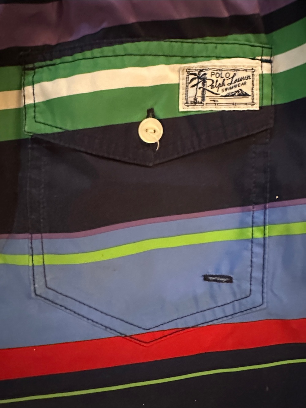 Polo by Ralph Lauren Navy and Gold Logo Swim Shorts - Picture 3 of 4